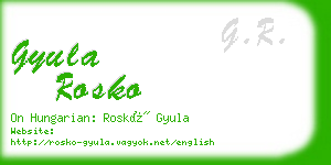 gyula rosko business card